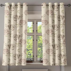 Ambesonne Hawaii Themed Grommet Curtain, Tropical Leaves Pattern with Neutral Colors Boho Summer Print, Decorative 2-Panel Window Drapes for Bedroom Living Room, 50″ x 54″, Pale Vermilion Seal Brown(Pale Mauve Taupe Peach)