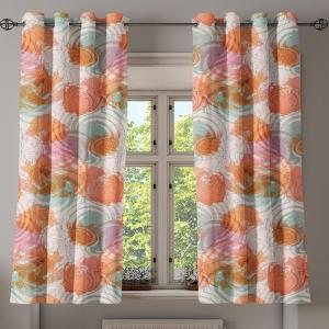 Ambesonne Hawaii Themed Grommet Curtain, Tropical Leaves Pattern with Neutral Colors Boho Summer Print, Decorative 2-Panel Window Drapes for Bedroom Living Room, 50″ x 54″, Pale Vermilion Seal Brown(Burnt Sienna Pale Pink)