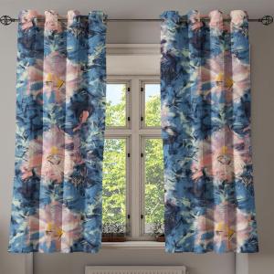 Ambesonne Hawaii Themed Grommet Curtain, Tropical Leaves Pattern with Neutral Colors Boho Summer Print, Decorative 2-Panel Window Drapes for Bedroom Living Room, 50″ x 54″, Pale Vermilion Seal Brown(Slate Blue and Blush)
