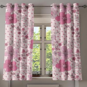 Ambesonne Hawaii Themed Grommet Curtain, Tropical Leaves Pattern with Neutral Colors Boho Summer Print, Decorative 2-Panel Window Drapes for Bedroom Living Room, 50″ x 54″, Pale Vermilion Seal Brown(Blush Hot Pink White)
