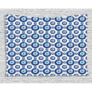 Ambesonne Hippie Tapestry, Modern Goth Scene of Wingy Skeleton Moon and Roundy Flowers Boho Dreamy, Fabric Wall Hanging Decor for Bedroom Living Room Dorm, 28″ X 23″, Eggshell Shamrock Green(Blue White)