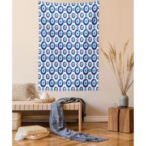 Ambesonne Hippie Tapestry, Modern Goth Scene of Wingy Skeleton Moon and Roundy Flowers Boho Dreamy, Fabric Wall Hanging Decor for Bedroom Living Room Dorm, 28″ X 23″, Eggshell Shamrock Green(Blue Pale Blue White)