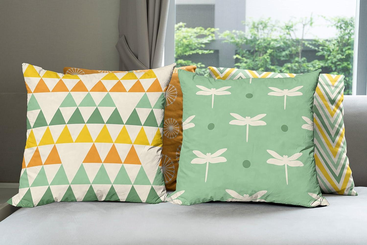 imageAmbesonne Alice in Wonderland Throw Pillow Cushion Cover Pack of 2 Rabbit Motion Cups Hearts and Flower Character Alice Cartoon Style Zippered DoubleSide Digital Print Decor 18 Black BlueOrange Sea Green Mustard