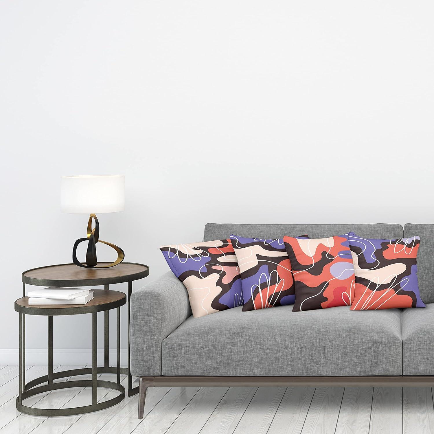 imageAmbesonne Alice in Wonderland Throw Pillow Cushion Cover Pack of 2 Rabbit Motion Cups Hearts and Flower Character Alice Cartoon Style Zippered DoubleSide Digital Print Decor 18 Black BlueViolet Salmon and Dark Brown
