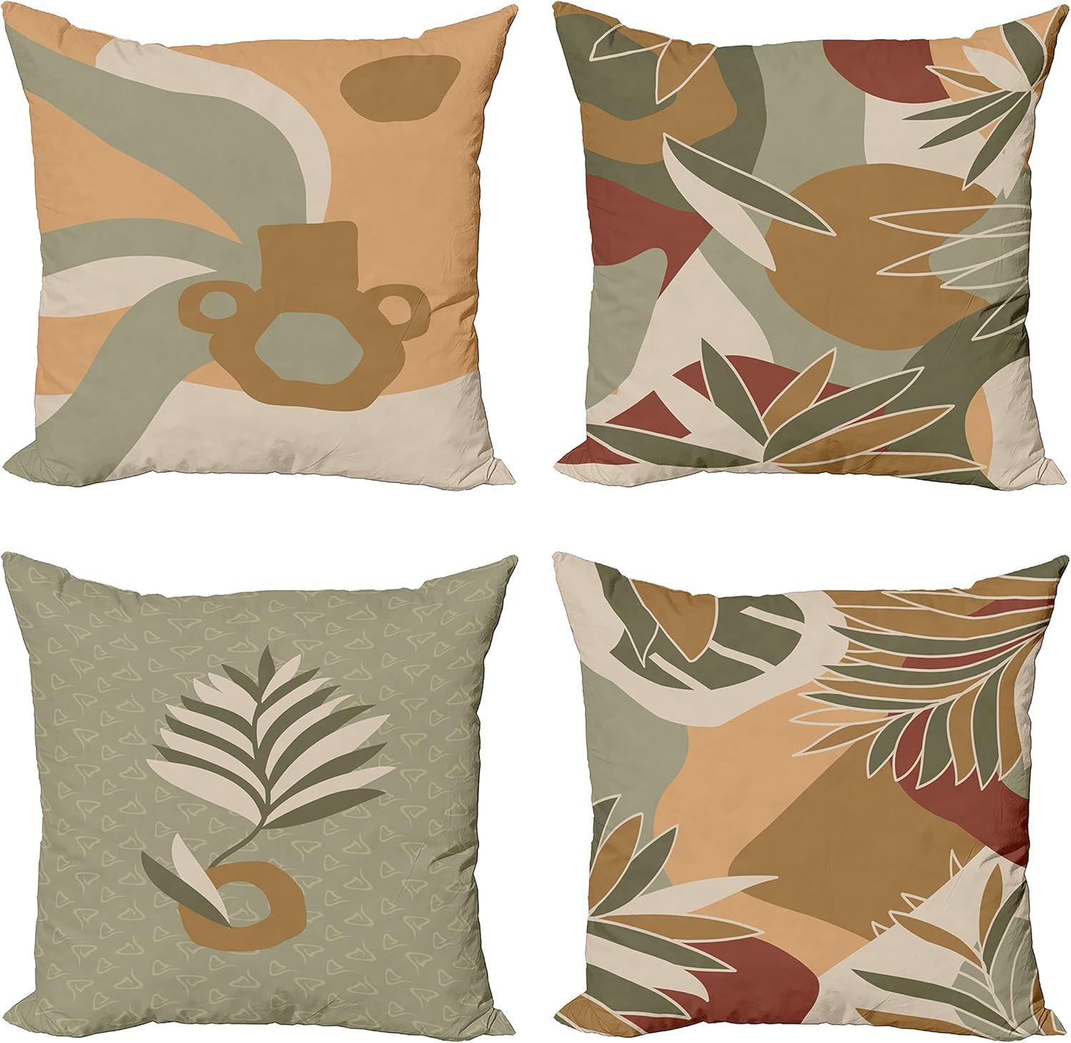 imageAmbesonne Alice in Wonderland Throw Pillow Cushion Cover Pack of 2 Rabbit Motion Cups Hearts and Flower Character Alice Cartoon Style Zippered DoubleSide Digital Print Decor 18 Black BlueOlive Green Amber and Rust