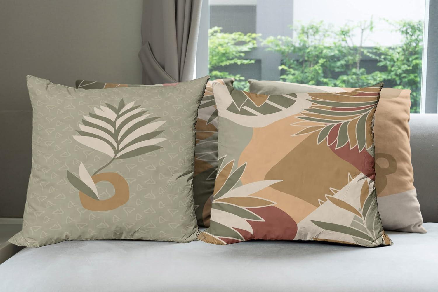 imageAmbesonne Alice in Wonderland Throw Pillow Cushion Cover Pack of 2 Rabbit Motion Cups Hearts and Flower Character Alice Cartoon Style Zippered DoubleSide Digital Print Decor 18 Black BlueOlive Green Amber and Rust