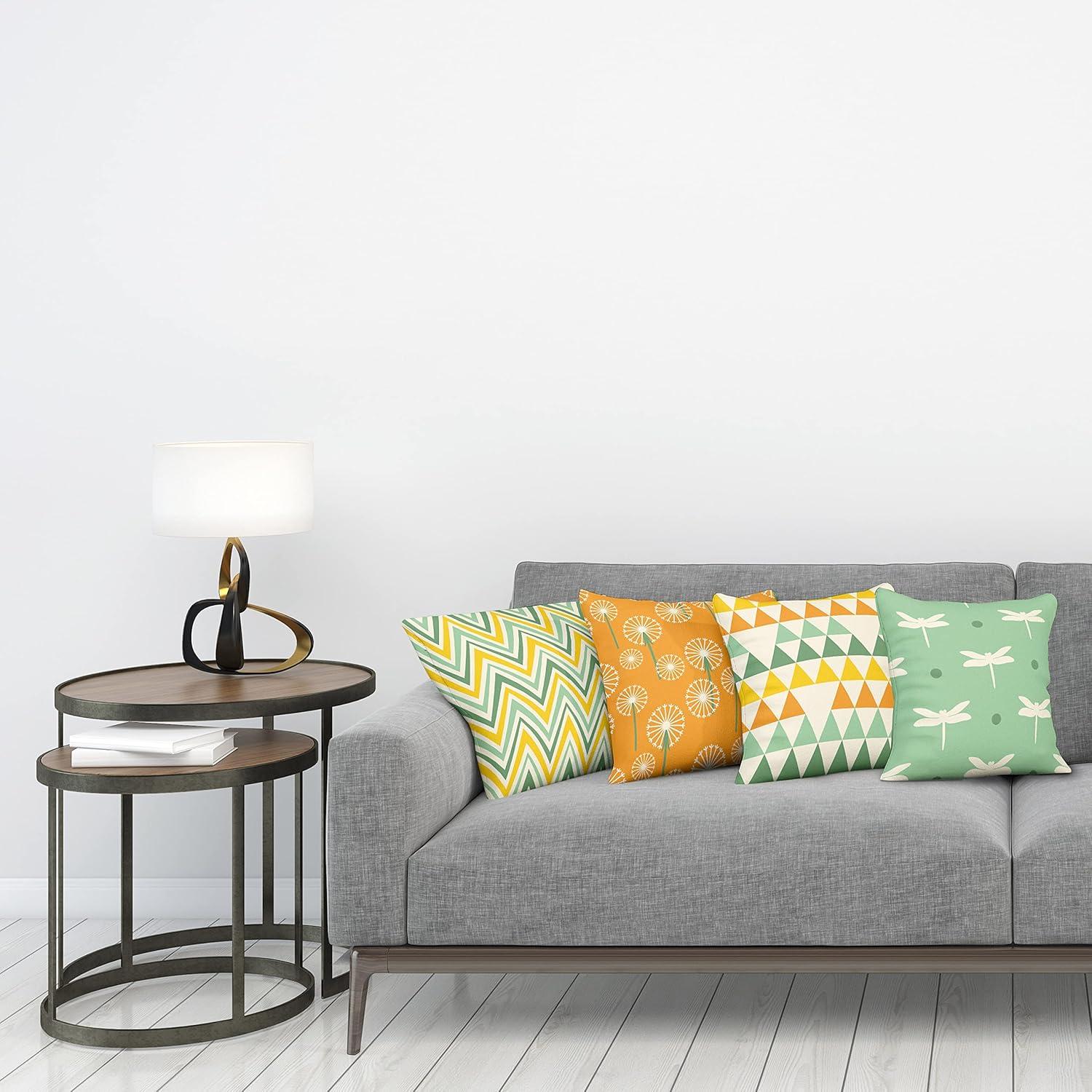 imageAmbesonne Alice in Wonderland Throw Pillow Cushion Cover Pack of 2 Rabbit Motion Cups Hearts and Flower Character Alice Cartoon Style Zippered DoubleSide Digital Print Decor 18 Black BlueOrange Sea Green Mustard