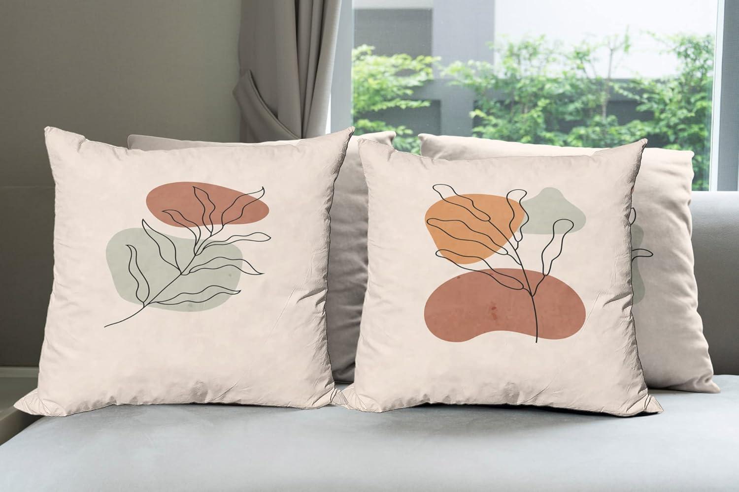 imageAmbesonne Alice in Wonderland Throw Pillow Cushion Cover Pack of 2 Rabbit Motion Cups Hearts and Flower Character Alice Cartoon Style Zippered DoubleSide Digital Print Decor 18 Black BluePale Peach and Multicolor