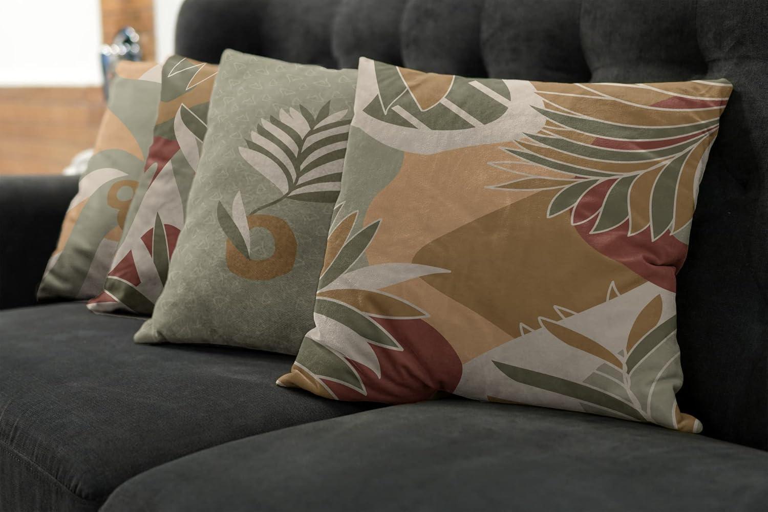 imageAmbesonne Alice in Wonderland Throw Pillow Cushion Cover Pack of 2 Rabbit Motion Cups Hearts and Flower Character Alice Cartoon Style Zippered DoubleSide Digital Print Decor 18 Black BlueOlive Green Amber and Rust