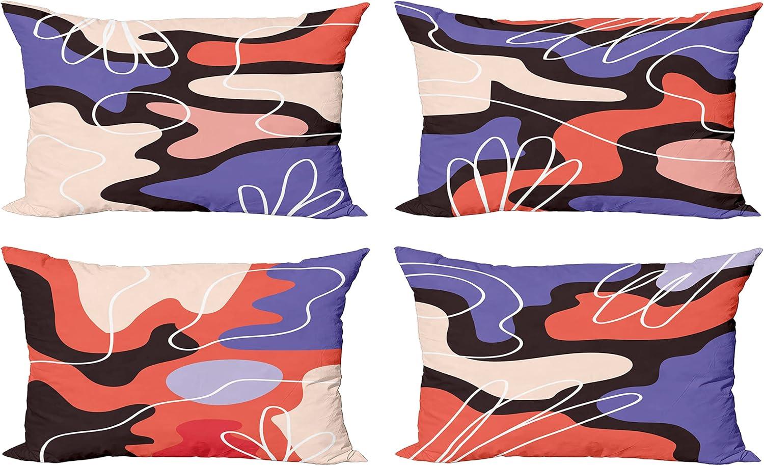 imageAmbesonne Alice in Wonderland Throw Pillow Cushion Cover Pack of 2 Rabbit Motion Cups Hearts and Flower Character Alice Cartoon Style Zippered DoubleSide Digital Print Decor 18 Black BlueViolet Salmon and Dark Brown