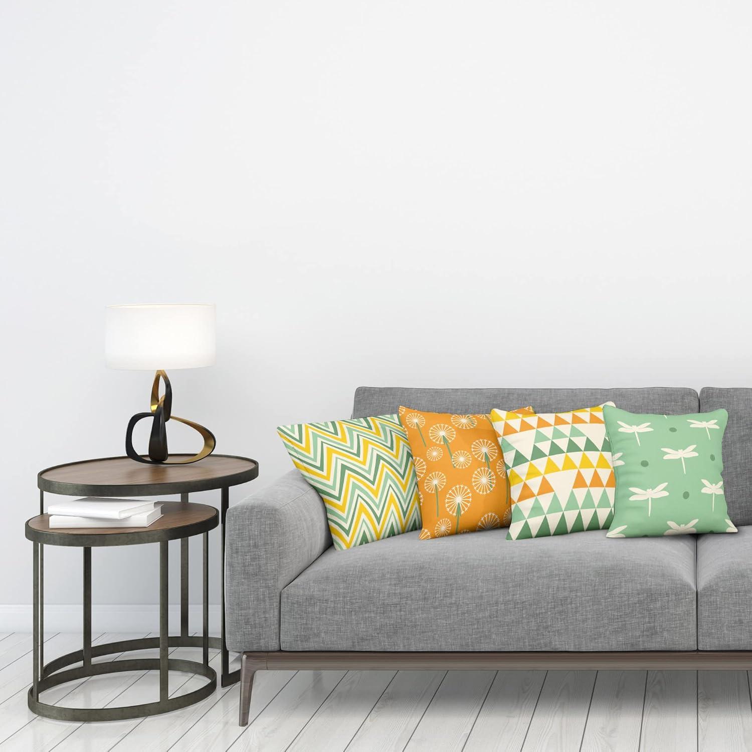 imageAmbesonne Alice in Wonderland Throw Pillow Cushion Cover Pack of 2 Rabbit Motion Cups Hearts and Flower Character Alice Cartoon Style Zippered DoubleSide Digital Print Decor 18 Black BlueOrange Sea Green Mustard