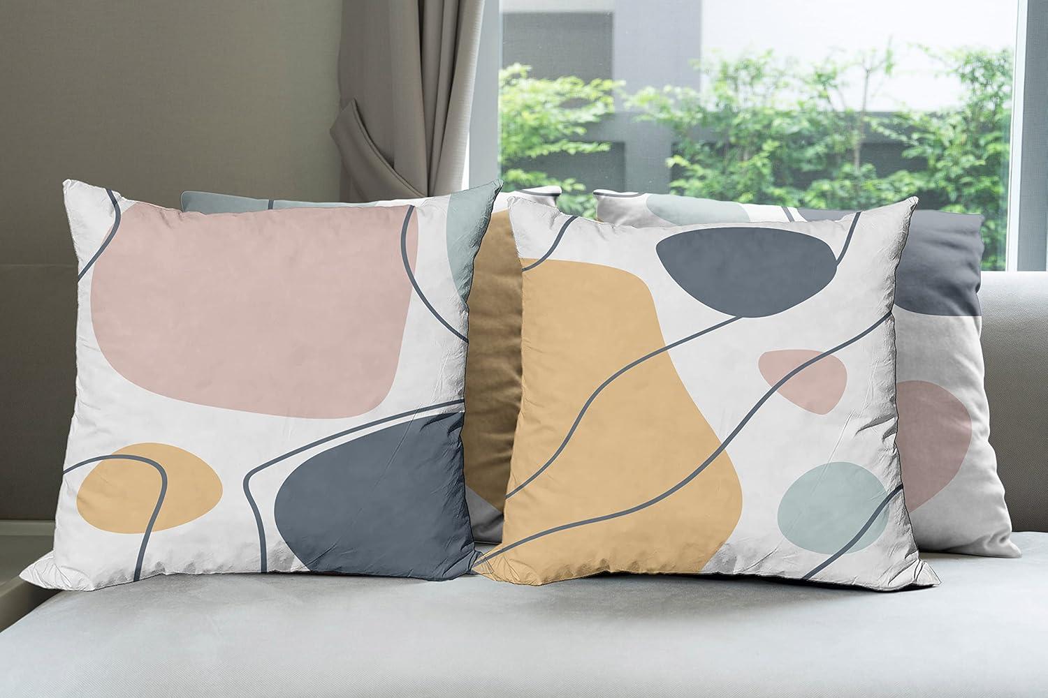 imageAmbesonne Alice in Wonderland Throw Pillow Cushion Cover Pack of 2 Rabbit Motion Cups Hearts and Flower Character Alice Cartoon Style Zippered DoubleSide Digital Print Decor 18 Black BlueBeige Slate Blue and Rose