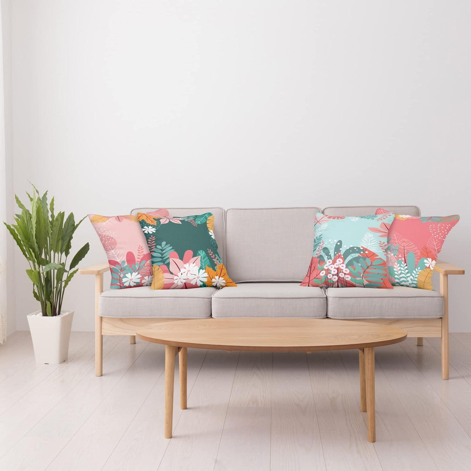 imageAmbesonne Alice in Wonderland Throw Pillow Cushion Cover Pack of 2 Rabbit Motion Cups Hearts and Flower Character Alice Cartoon Style Zippered DoubleSide Digital Print Decor 18 Black BluePink Dark Green and Baby Blue