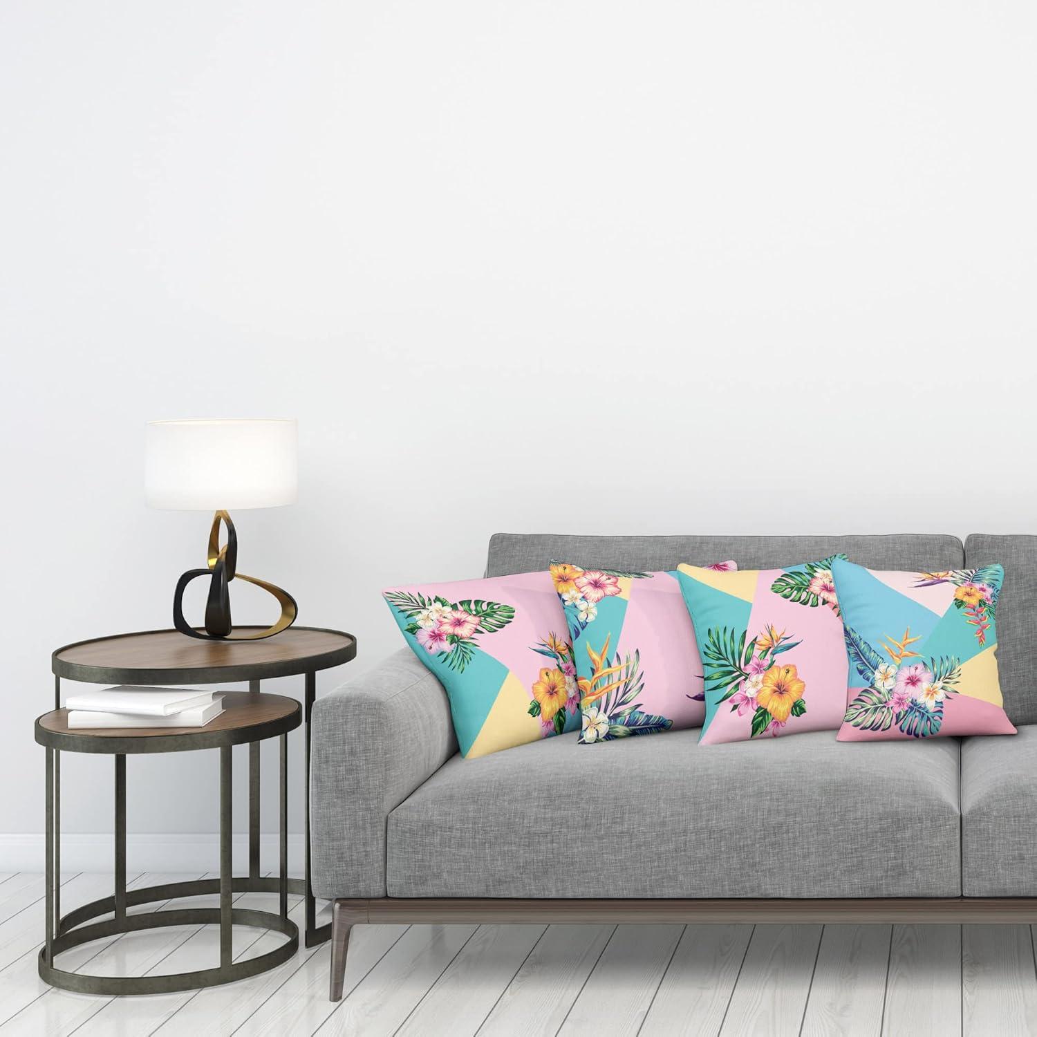 imageAmbesonne Alice in Wonderland Throw Pillow Cushion Cover Pack of 2 Rabbit Motion Cups Hearts and Flower Character Alice Cartoon Style Zippered DoubleSide Digital Print Decor 18 Black BluePale Pink Seafoam