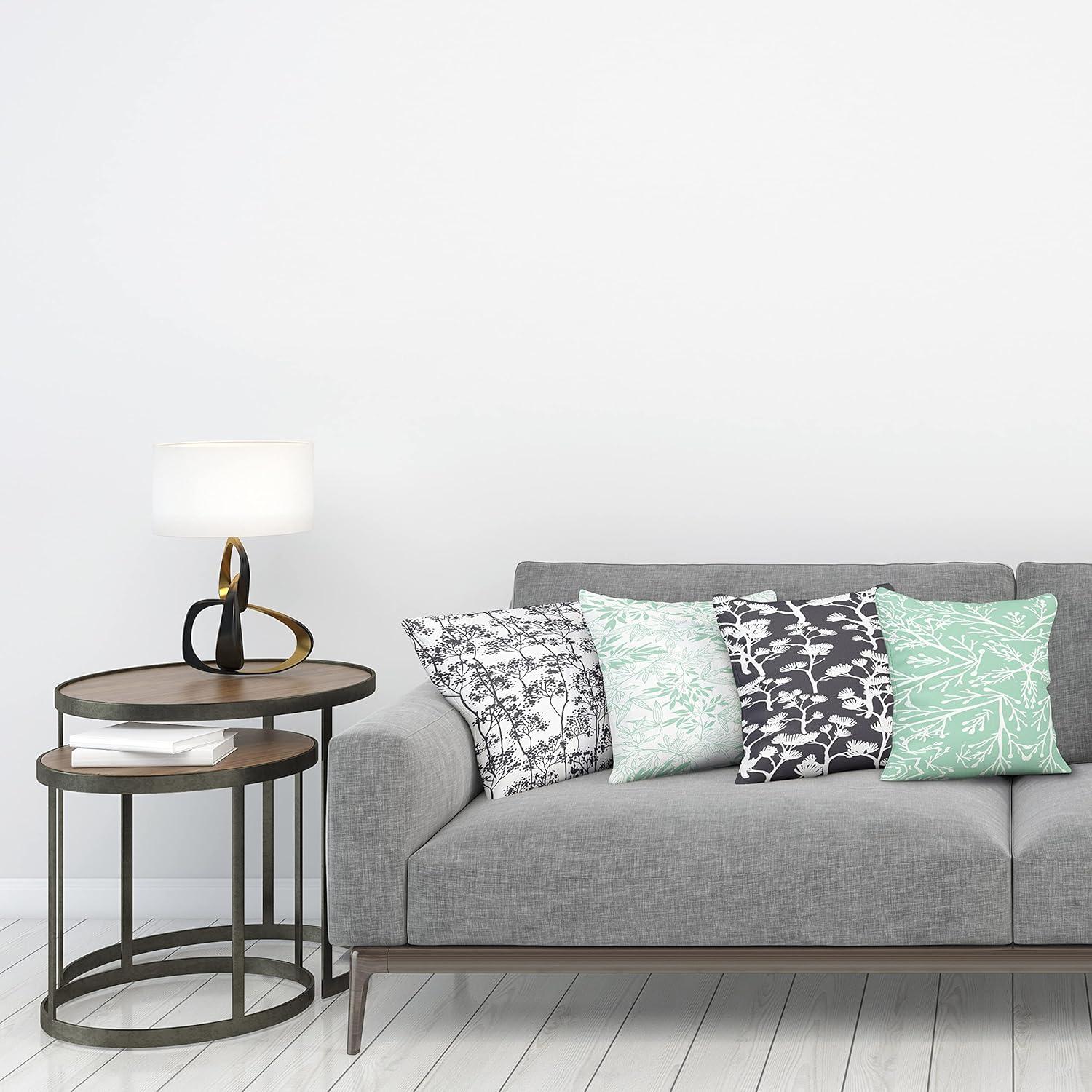 imageAmbesonne Alice in Wonderland Throw Pillow Cushion Cover Pack of 2 Rabbit Motion Cups Hearts and Flower Character Alice Cartoon Style Zippered DoubleSide Digital Print Decor 18 Black BlueMint Green and Dark Mauve