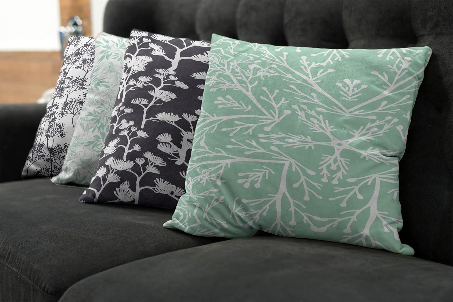 imageAmbesonne Alice in Wonderland Throw Pillow Cushion Cover Pack of 2 Rabbit Motion Cups Hearts and Flower Character Alice Cartoon Style Zippered DoubleSide Digital Print Decor 18 Black BlueMint Green and Dark Mauve