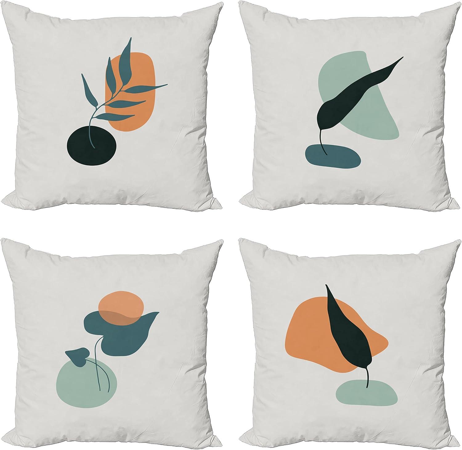 imageAmbesonne Alice in Wonderland Throw Pillow Cushion Cover Pack of 2 Rabbit Motion Cups Hearts and Flower Character Alice Cartoon Style Zippered DoubleSide Digital Print Decor 18 Black BluePale Grey and Multicolor