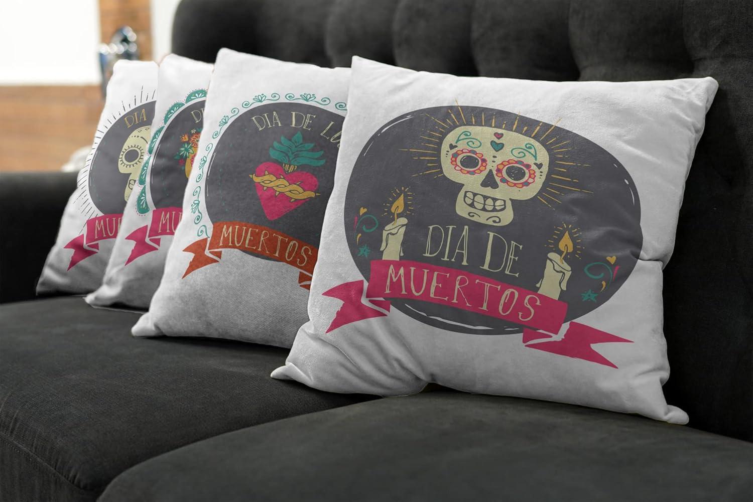 imageAmbesonne Alice in Wonderland Throw Pillow Cushion Cover Pack of 2 Rabbit Motion Cups Hearts and Flower Character Alice Cartoon Style Zippered DoubleSide Digital Print Decor 18 Black BlueGrey Pink and Pale Orange
