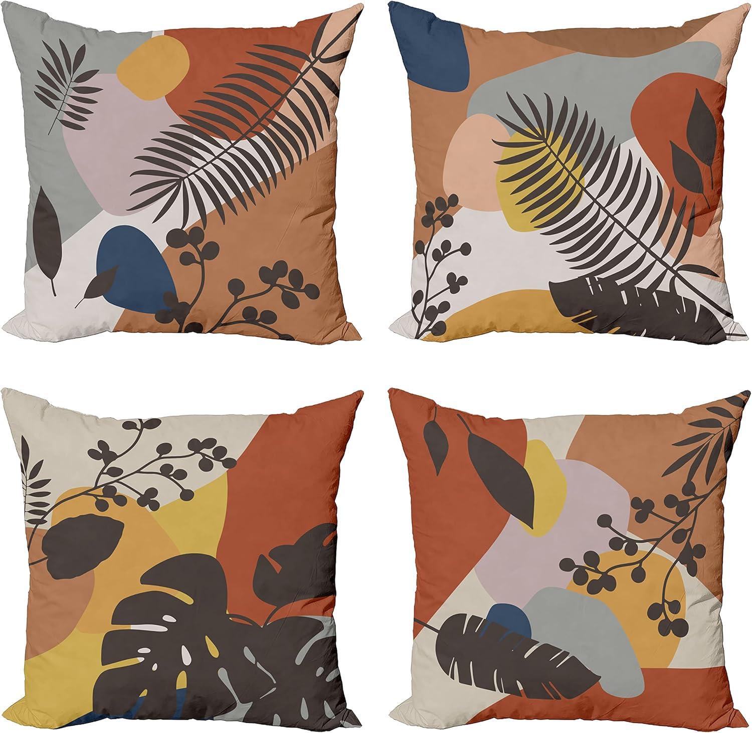 imageAmbesonne Alice in Wonderland Throw Pillow Cushion Cover Pack of 2 Rabbit Motion Cups Hearts and Flower Character Alice Cartoon Style Zippered DoubleSide Digital Print Decor 18 Black BlueRust and Multicolor