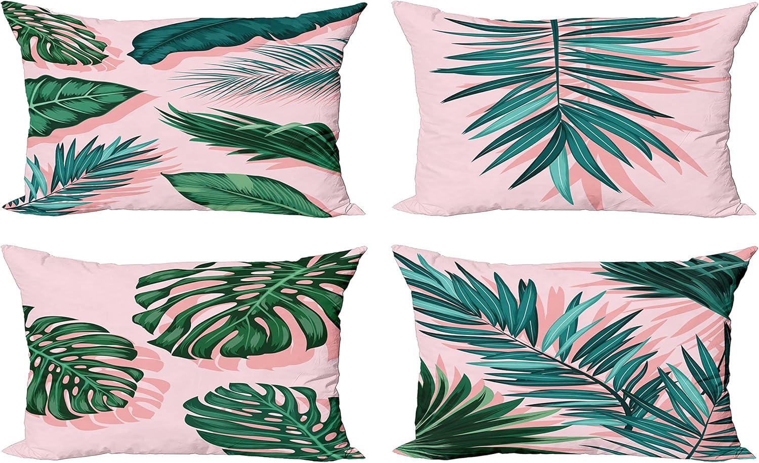 imageAmbesonne Alice in Wonderland Throw Pillow Cushion Cover Pack of 2 Rabbit Motion Cups Hearts and Flower Character Alice Cartoon Style Zippered DoubleSide Digital Print Decor 18 Black BluePale Pink Teal and Green