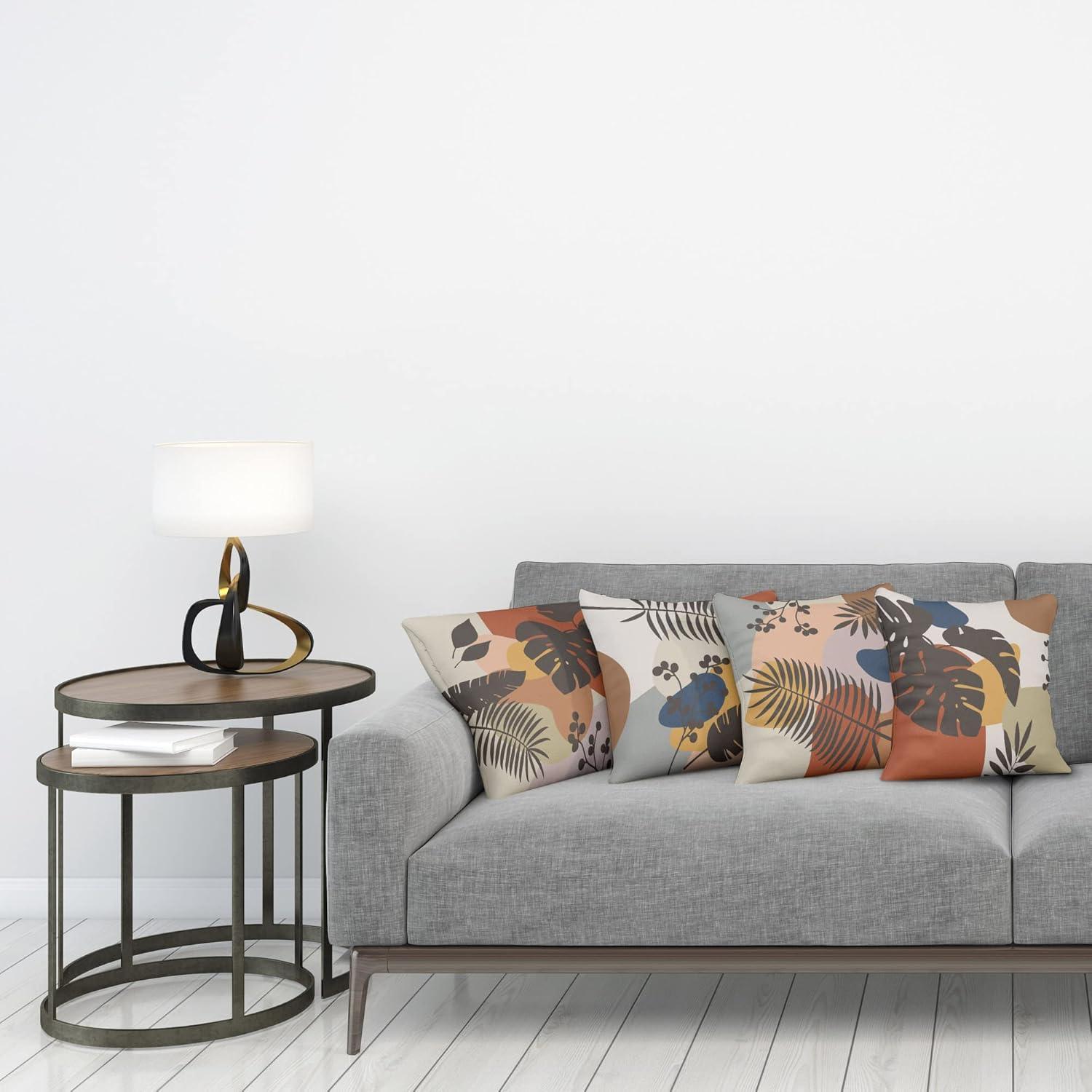 imageAmbesonne Alice in Wonderland Throw Pillow Cushion Cover Pack of 2 Rabbit Motion Cups Hearts and Flower Character Alice Cartoon Style Zippered DoubleSide Digital Print Decor 18 Black BlueDark Brown Multicolor