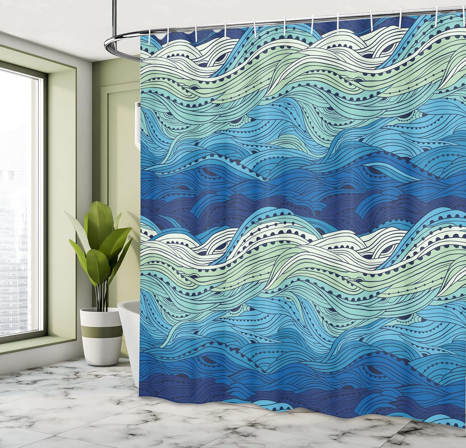 imageAmbesonne Cartoon Shower Curtain Curious Panda on an Exotic Branch Asian Bear Jungle Woods Illustration Cloth Fabric Bathroom Decor Set with Hooks 69 W x 75 L Fern Green White BlackMint Green