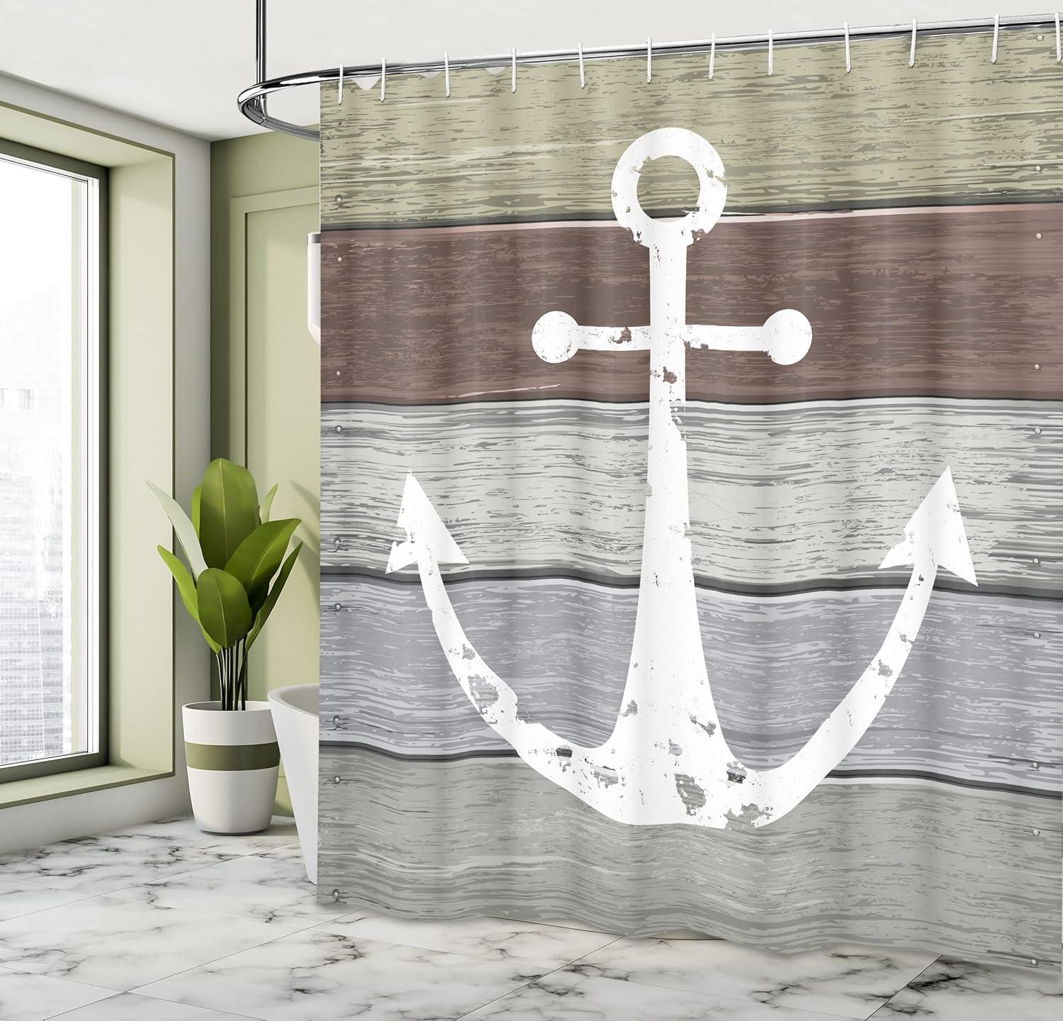 imageAmbesonne Duck Shower Curtain Cartoon Character Taking a Bath Colorful Drops Backdrop Dots Cloth Fabric Bathroom Decor Set with Hooks 69 W x 84 L Soft Blue Sky Blue YellowGreen Umber