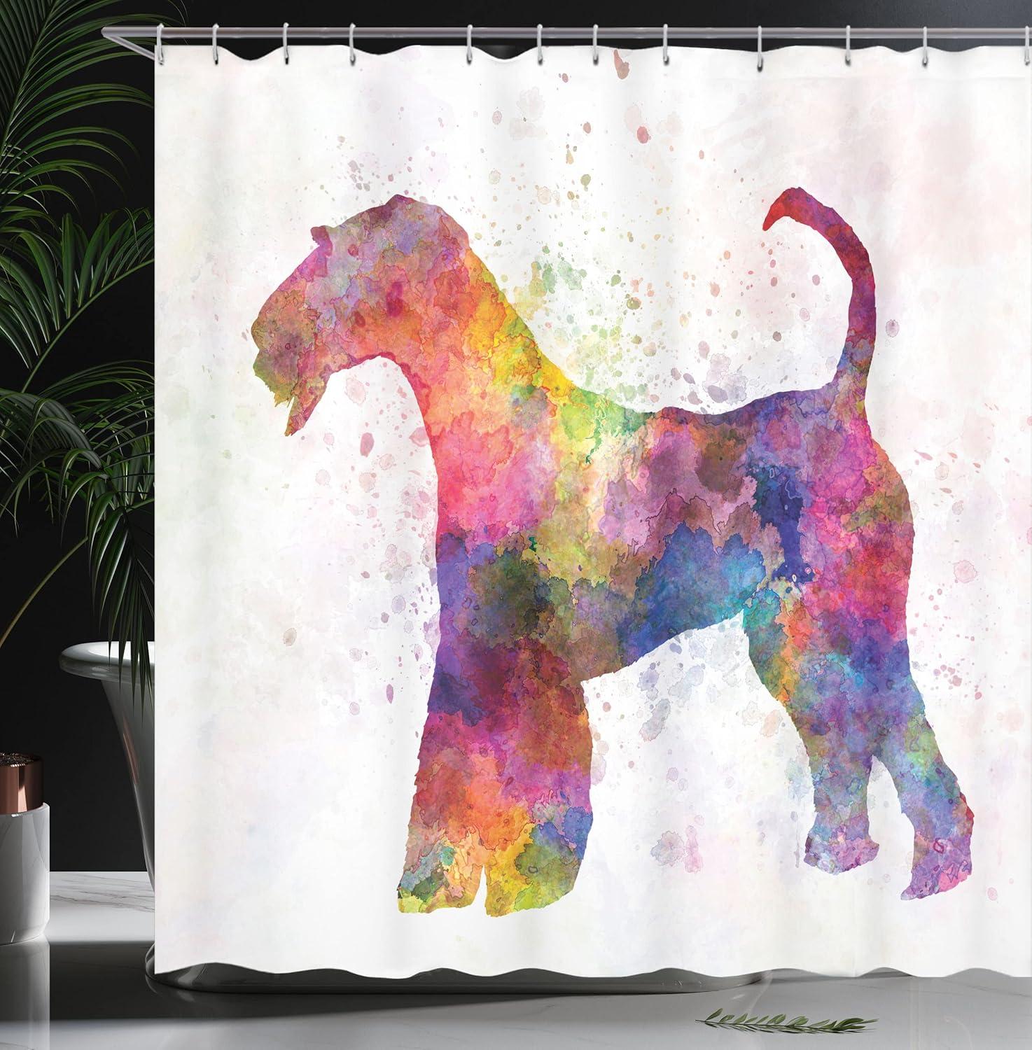 imageAmbesonne Duck Shower Curtain Cartoon Character Taking a Bath Colorful Drops Backdrop Dots Cloth Fabric Bathroom Decor Set with Hooks 69 W x 84 L Soft Blue Sky Blue YellowPink Multicolor