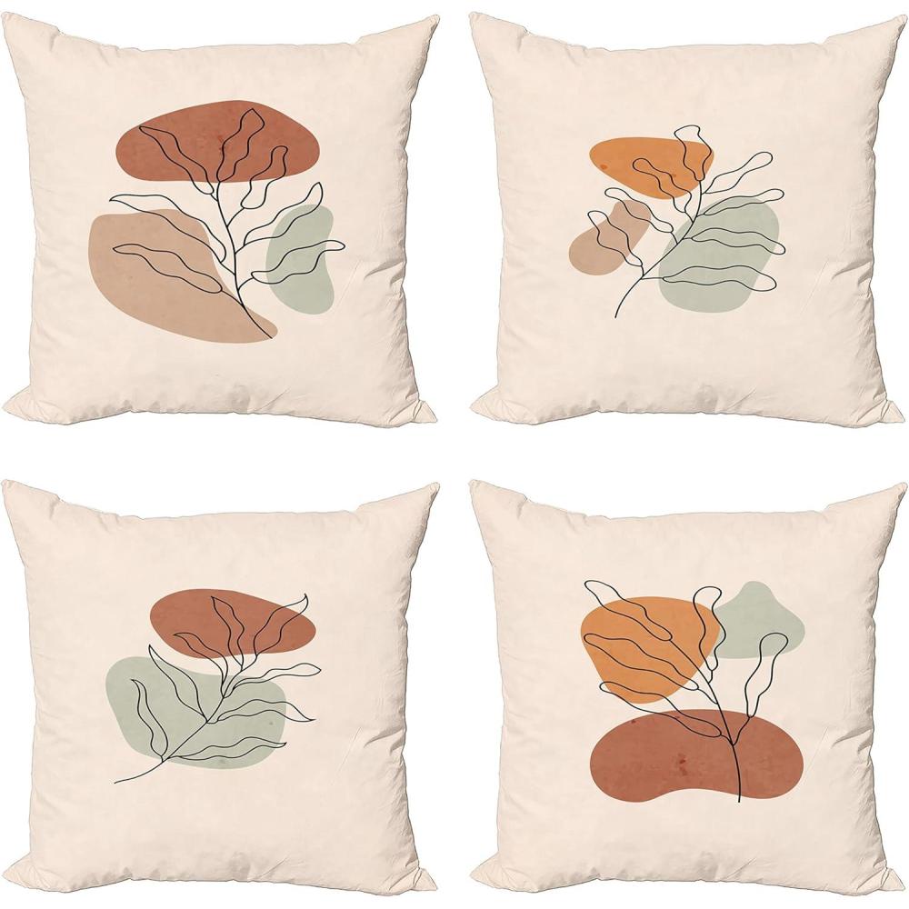 imageAmbesonne Alice in Wonderland Throw Pillow Cushion Cover Pack of 2 Rabbit Motion Cups Hearts and Flower Character Alice Cartoon Style Zippered DoubleSide Digital Print Decor 18 Black BluePale Peach and Multicolor