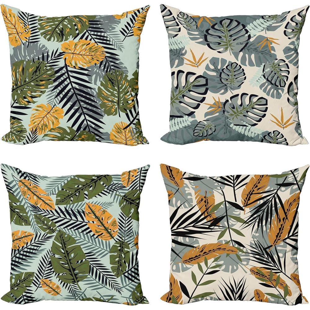 imageAmbesonne Alice in Wonderland Throw Pillow Cushion Cover Pack of 2 Rabbit Motion Cups Hearts and Flower Character Alice Cartoon Style Zippered DoubleSide Digital Print Decor 18 Black BlueOlive Green and Pale Orange