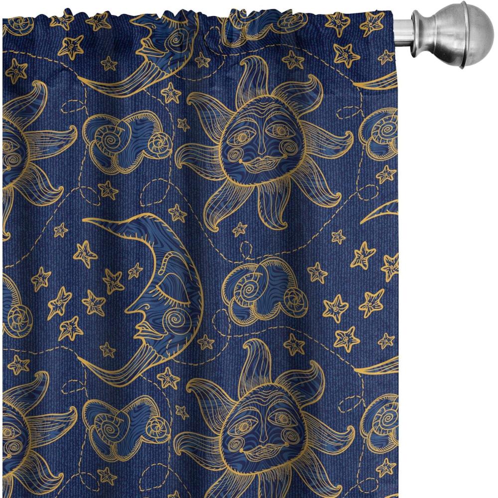 imageAmbesonne Cats Curtains Funny Colorful Graphic Kittens Cartoon Style Boys Girls Playroom Window Treatments 2 Panel Set for Living Room Bedroom Pair of  28 x 63 Cream OrangeYellow Blue