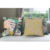 Ambesonne Alice in Wonderland Throw Pillow Cushion Cover Pack of 2, Rabbit Motion Cups Hearts and Flower Character Alice Cartoon Style, Zippered Double-Side Digital Print Decor, 18″, Black Blue(Mustard Teal Blush)