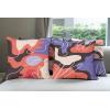 Ambesonne Alice in Wonderland Throw Pillow Cushion Cover Pack of 2, Rabbit Motion Cups Hearts and Flower Character Alice Cartoon Style, Zippered Double-Side Digital Print Decor, 18″, Black Blue(Violet Salmon and Dark Brown)