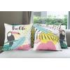 Ambesonne Alice in Wonderland Throw Pillow Cushion Cover Pack of 2, Rabbit Motion Cups Hearts and Flower Character Alice Cartoon Style, Zippered Double-Side Digital Print Decor, 18″, Black Blue(Yellow Pink and Teal)