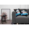 Ambesonne Alice in Wonderland Throw Pillow Cushion Cover Pack of 2, Rabbit Motion Cups Hearts and Flower Character Alice Cartoon Style, Zippered Double-Side Digital Print Decor, 18″, Black Blue(Black Blue)