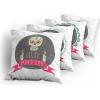 Ambesonne Alice in Wonderland Throw Pillow Cushion Cover Pack of 2, Rabbit Motion Cups Hearts and Flower Character Alice Cartoon Style, Zippered Double-Side Digital Print Decor, 18″, Black Blue(Grey Pink and Pale Orange)