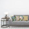 Ambesonne Alice in Wonderland Throw Pillow Cushion Cover Pack of 2, Rabbit Motion Cups Hearts and Flower Character Alice Cartoon Style, Zippered Double-Side Digital Print Decor, 18″, Black Blue(Mustard Teal Blush)