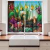 Ambesonne Animal Kitchen Curtains, Ladybug Butterfly Bee in Exotic Garden Botany Kids Nursery Themed Cartoon Art, Window Drapes 2 Panel Set for Kitchen Cafe Decor, 55″ x 39″, Black Brown