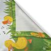 Ambesonne Cartoon Kitchen Curtains, Mother Duck Babies Walking and Singing on The Meadow Flowers, Window Drapes 2 Panel Set for Kitchen Cafe Decor, 55″ x 39″, Mustard Blue