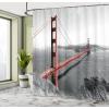 Ambesonne Cartoon Shower Curtain, Curious Panda on an Exotic Branch Asian Bear Jungle Woods Illustration, Cloth Fabric Bathroom Decor Set with Hooks, 69″ W x 75″ L, Fern Green White Black(Grey Red)