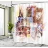 Ambesonne Cartoon Shower Curtain, Curious Panda on an Exotic Branch Asian Bear Jungle Woods Illustration, Cloth Fabric Bathroom Decor Set with Hooks, 69″ W x 75″ L, Fern Green White Black(Cream Blue)