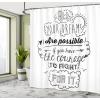 Ambesonne Cartoon Shower Curtain, Curious Panda on an Exotic Branch Asian Bear Jungle Woods Illustration, Cloth Fabric Bathroom Decor Set with Hooks, 69″ W x 75″ L, Fern Green White Black(Black White)