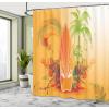 Ambesonne Cartoon Shower Curtain, Curious Panda on an Exotic Branch Asian Bear Jungle Woods Illustration, Cloth Fabric Bathroom Decor Set with Hooks, 69″ W x 75″ L, Fern Green White Black(Fern Green)