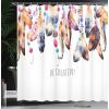 Ambesonne Cartoon Shower Curtain, Curious Panda on an Exotic Branch Asian Bear Jungle Woods Illustration, Cloth Fabric Bathroom Decor Set with Hooks, 69″ W x 75″ L, Fern Green White Black(White Brown)