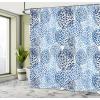 Ambesonne Cartoon Shower Curtain, Curious Panda on an Exotic Branch Asian Bear Jungle Woods Illustration, Cloth Fabric Bathroom Decor Set with Hooks, 69″ W x 75″ L, Fern Green White Black(Azure Blue)