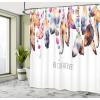 Ambesonne Cartoon Shower Curtain, Curious Panda on an Exotic Branch Asian Bear Jungle Woods Illustration, Cloth Fabric Bathroom Decor Set with Hooks, 69″ W x 75″ L, Fern Green White Black(White Brown)
