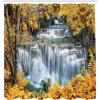 Ambesonne Cartoon Shower Curtain, Curious Panda on an Exotic Branch Asian Bear Jungle Woods Illustration, Cloth Fabric Bathroom Decor Set with Hooks, 69″ W x 75″ L, Fern Green White Black(Yellow White)