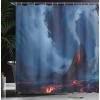 Ambesonne Cartoon Shower Curtain, Curious Panda on an Exotic Branch Asian Bear Jungle Woods Illustration, Cloth Fabric Bathroom Decor Set with Hooks, 69″ W x 75″ L, Fern Green White Black(Dark Blue Red)