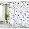 Ambesonne Cartoon Shower Curtain, Curious Panda on an Exotic Branch Asian Bear Jungle Woods Illustration, Cloth Fabric Bathroom Decor Set with Hooks, 69″ W x 75″ L, Fern Green White Black(Petrol Blue)