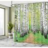 Ambesonne Cartoon Shower Curtain, Curious Panda on an Exotic Branch Asian Bear Jungle Woods Illustration, Cloth Fabric Bathroom Decor Set with Hooks, 69″ W x 75″ L, Fern Green White Black(Black and White)
